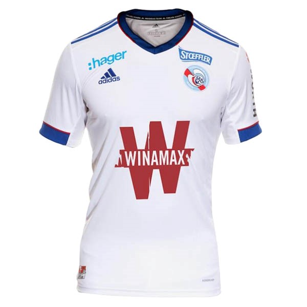 Camiseta Estrasburgo Replica Segunda Ropa 2020/21 Blanco
